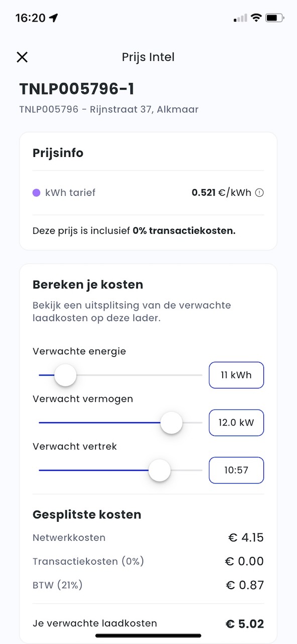 Tap laadpaal-details