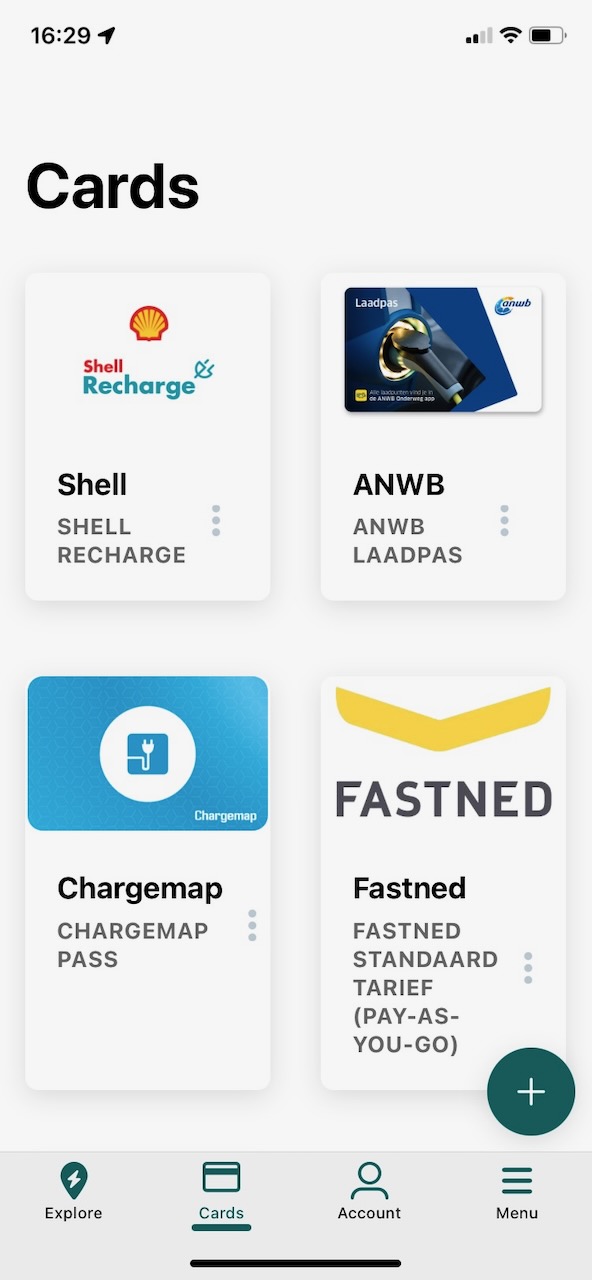 Go-Charge Laadpas instelling