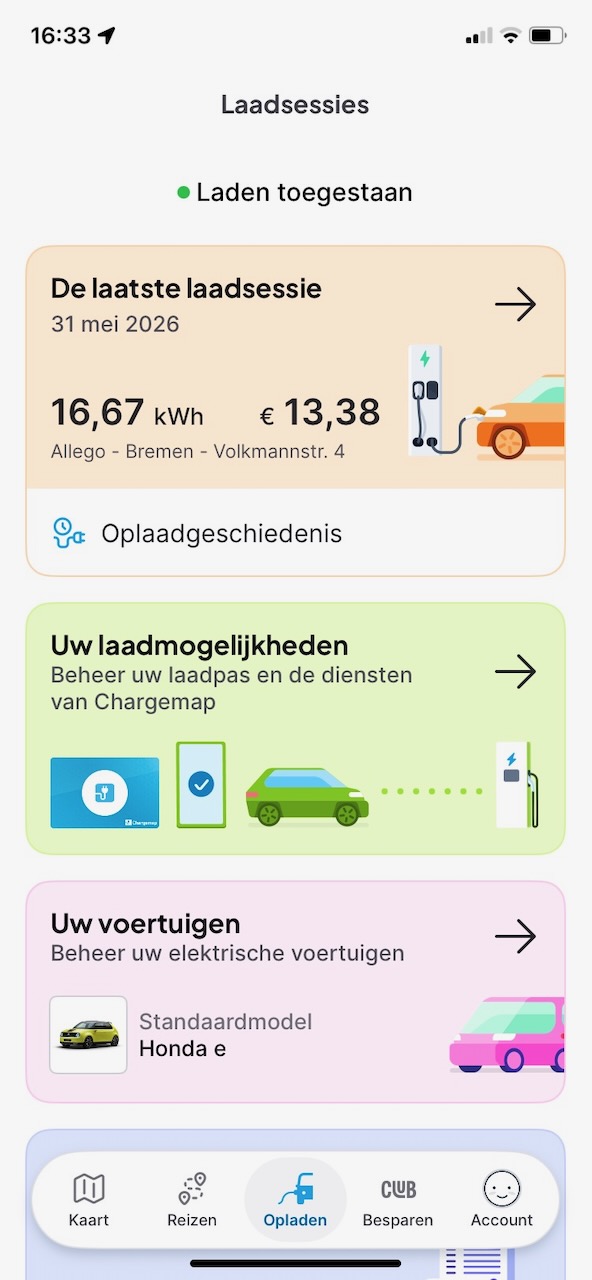 ChargeMap Laadgeschiedenis